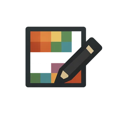 Pixel Pilot app icon - a colorful pixel art editor logo